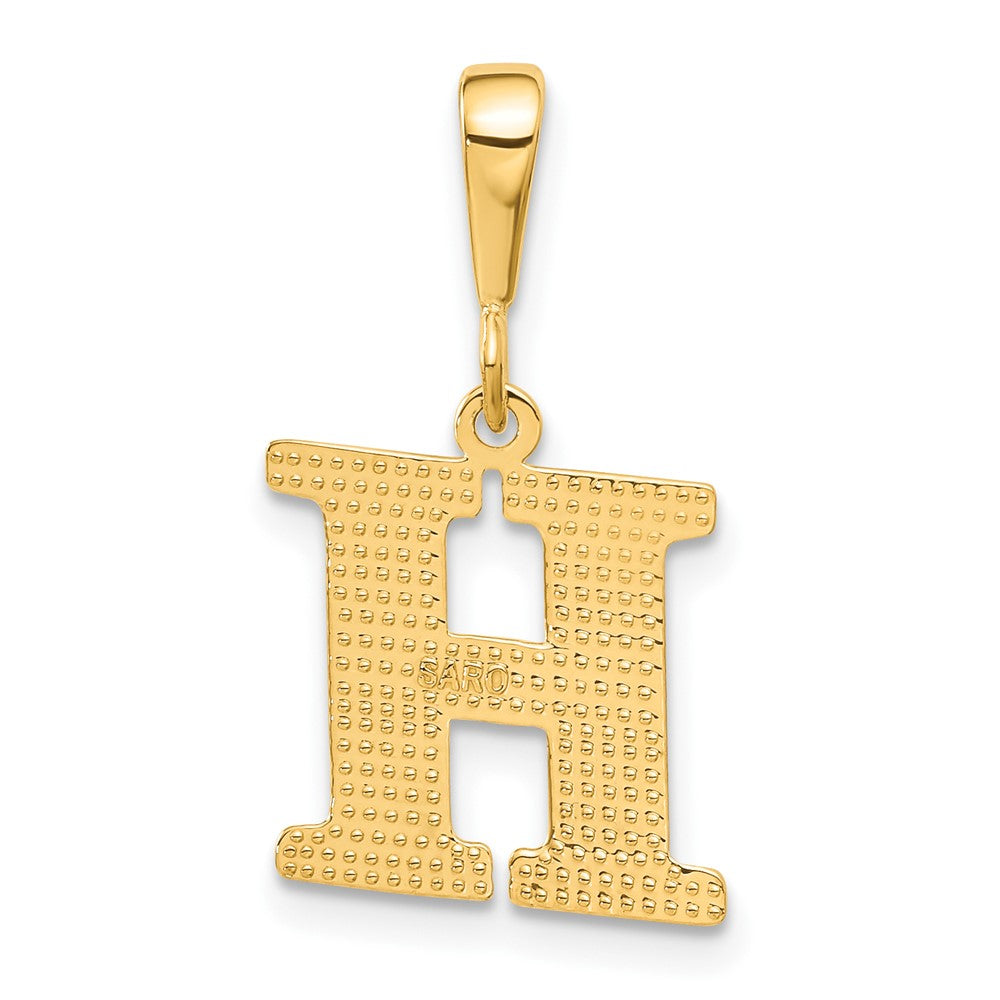 10K Yellow Gold 10Ky Initial H Pendant