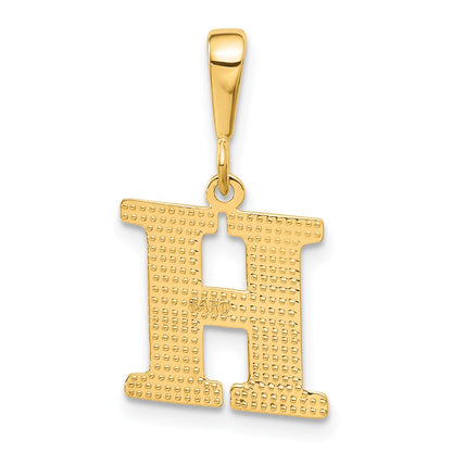 10K Yellow Gold 10Ky Initial H Pendant