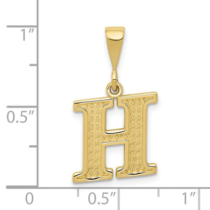 10K Yellow Gold 10Ky Initial H Pendant
