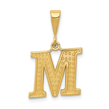 10K Yellow Gold 10Ky Initial M Pendant