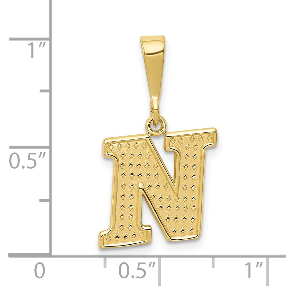 10K Yellow Gold 10Ky Initial N Pendant