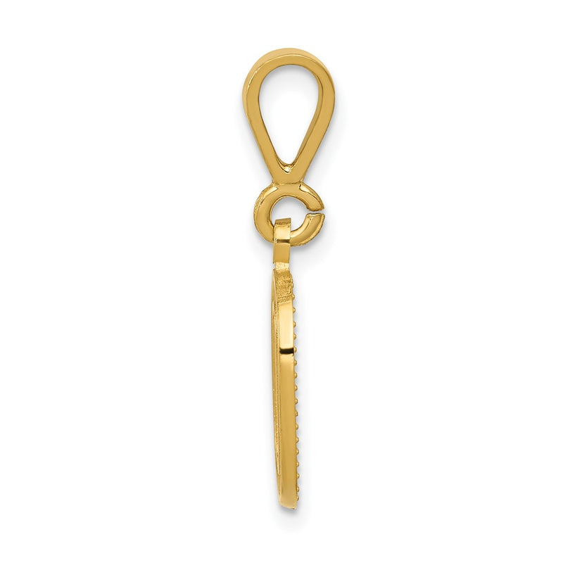 10K Yellow Gold 10Ky Initial O Pendant
