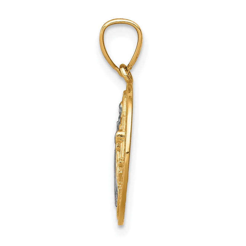 10k Yellow w/Rhodium San Benito Medal Pendant
