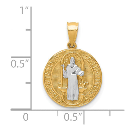 10k Yellow w/Rhodium San Benito Medal Pendant