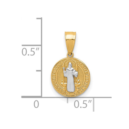 10k Yellow w/Rhodium San Benito Medal Pendant