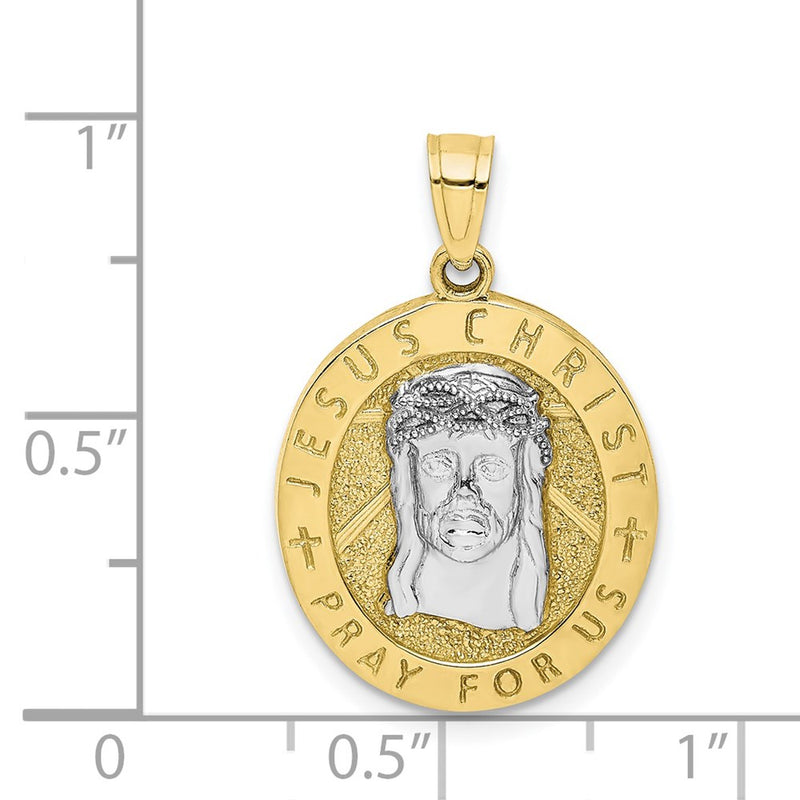10k Yellow Gold w/Rhodium Reversible Last Supper and Jesus Medal