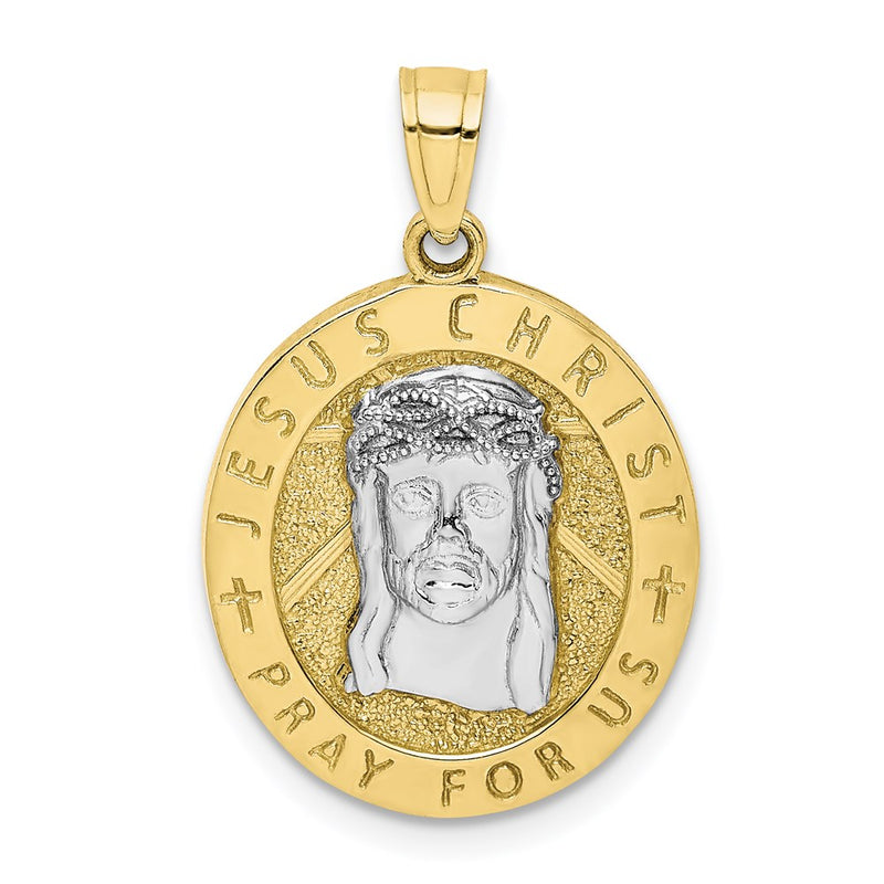 10k Yellow Gold w/Rhodium Reversible Last Supper and Jesus Medal