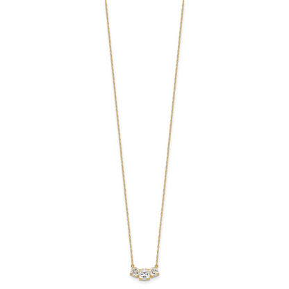 10K Yellow Gold 10K Polished 3-Stone Cz Necklace