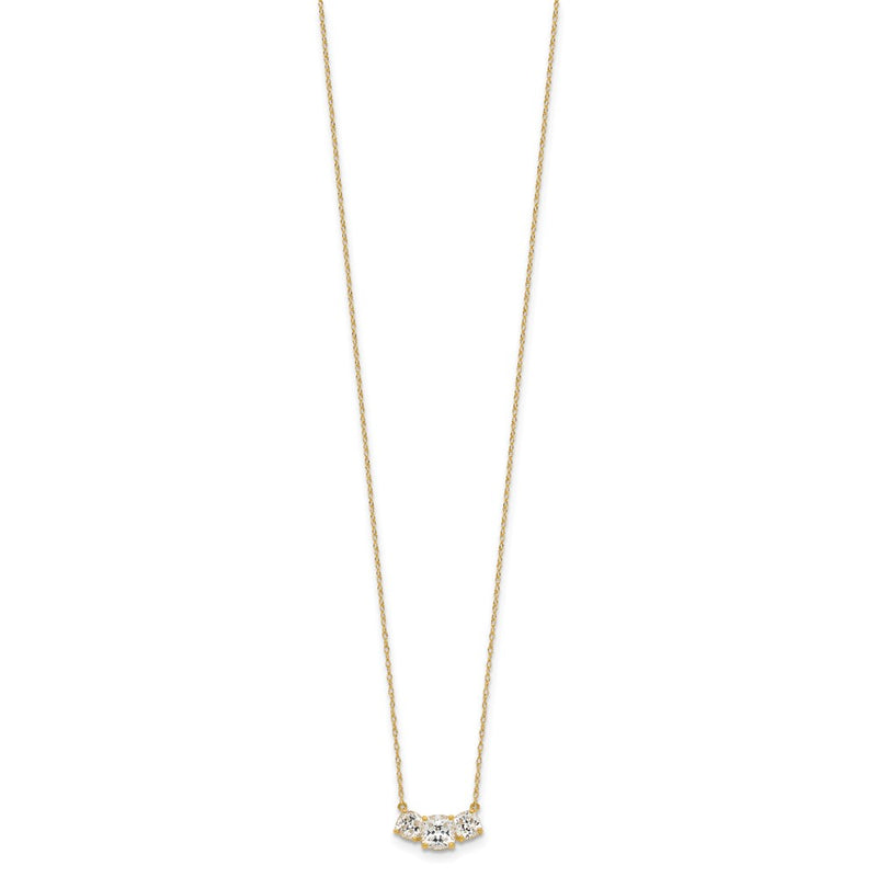 10K Yellow Gold 10K Polished 3-Stone Cz Necklace