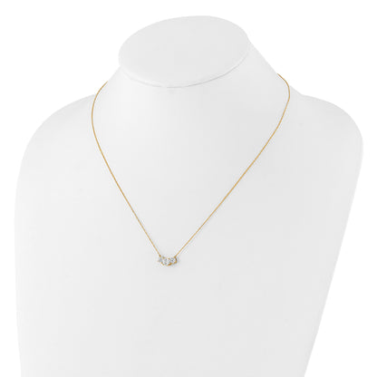 10K Yellow Gold 10K Polished 3-Stone Cz Necklace