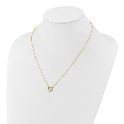 10K Yellow Gold 10K Polished Cz Heart Necklace