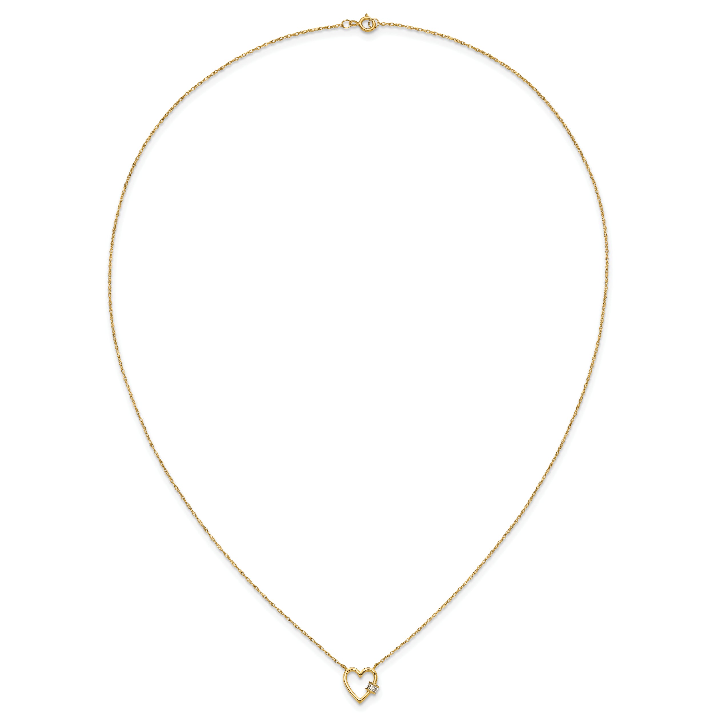 10K Yellow Gold 10K Polished Cz Heart Necklace
