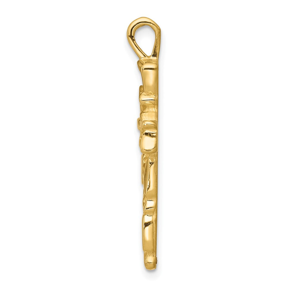 10K Yellow Gold Nugget Cross Pendant
