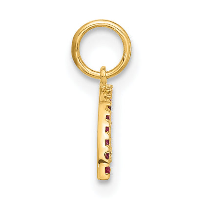 10K Yellow Gold 10K Polished Cz Rainbow Charm
