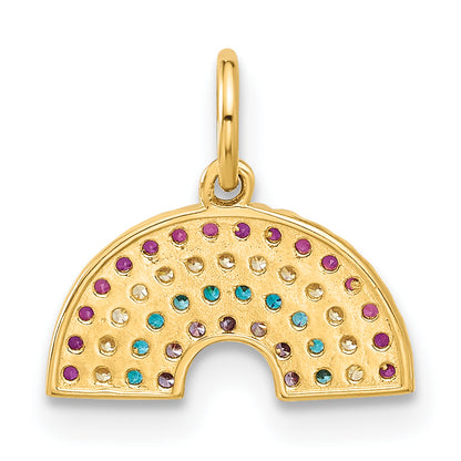 10K Yellow Gold 10K Polished Cz Rainbow Charm