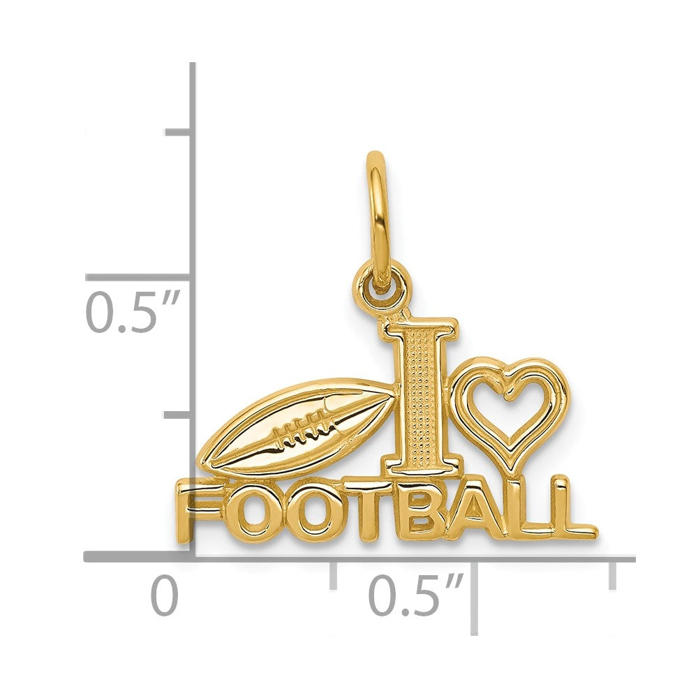 10k Yellow Gold Football Charm