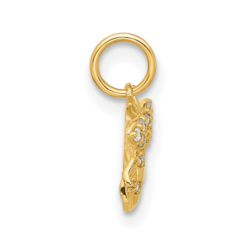 10K Yellow Gold 10K Polished Clear Cz Bee Charm