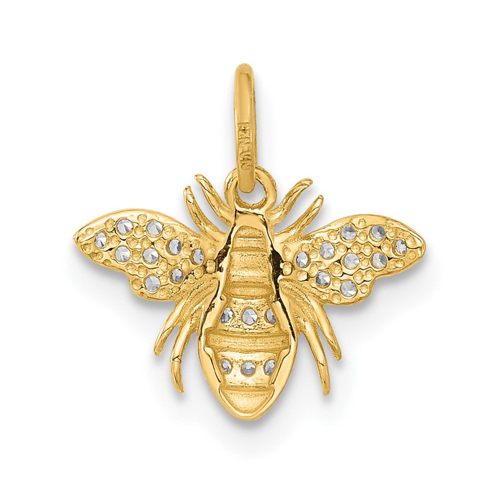 10K Yellow Gold 10K Polished Clear Cz Bee Charm