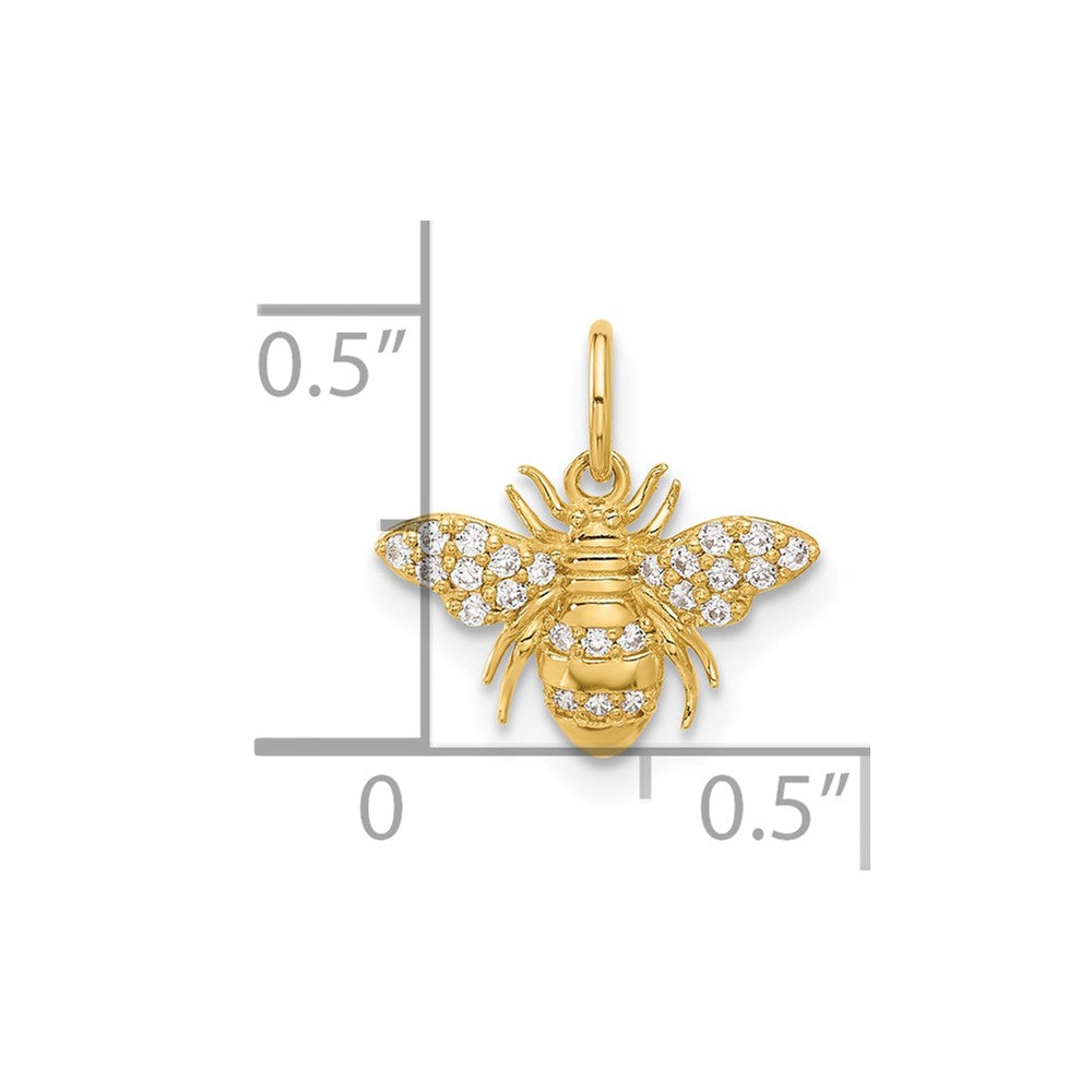 10K Yellow Gold 10K Polished Clear Cz Bee Charm