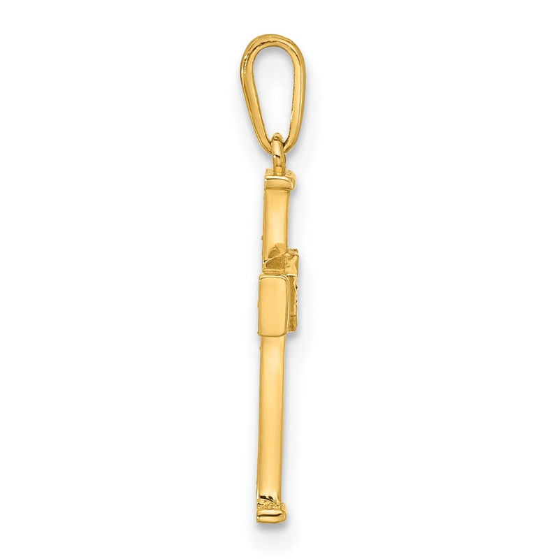 10K Yellow Gold 10K Polished Cz Cross Charm