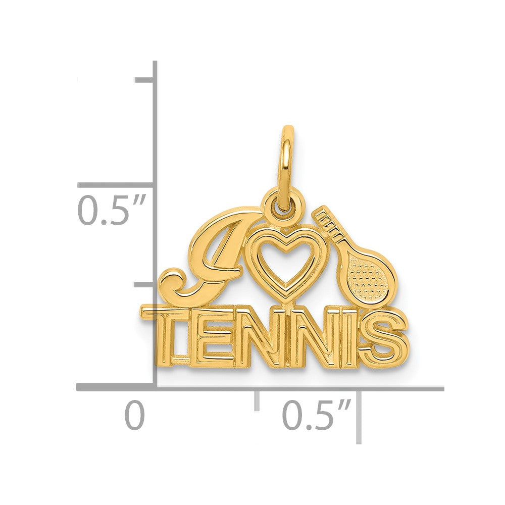 10k Yellow Gold I HEART TENNIS Charm