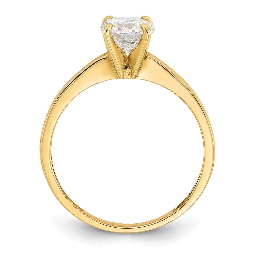 10K Yellow Gold 10K Polished Round Cz Solitaire Ring