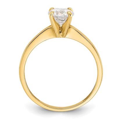 10K Yellow Gold 10K Polished Round Cz Solitaire Ring