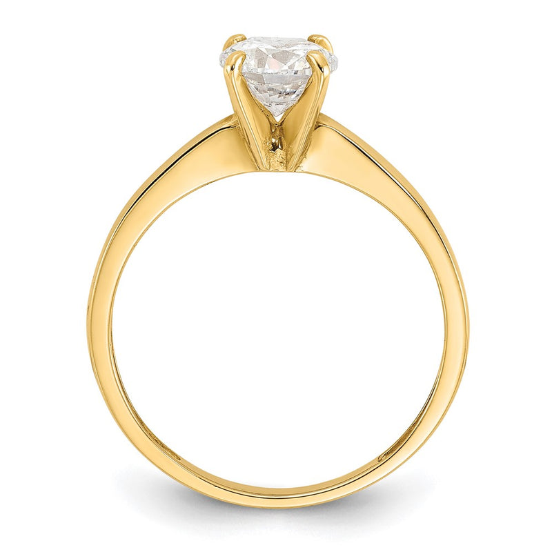 10K Yellow Gold 10K Polished Round Cz Solitaire Ring