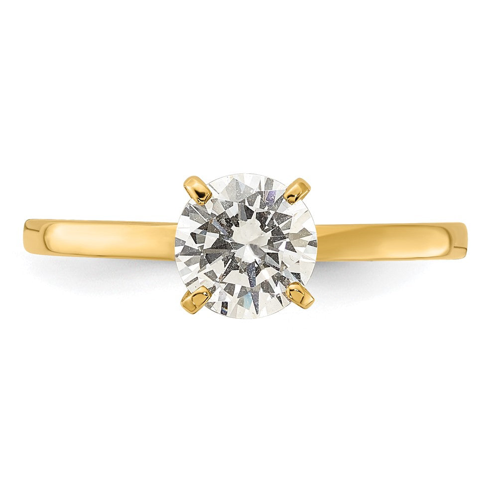 10K Yellow Gold 10K Polished Round Cz Solitaire Ring