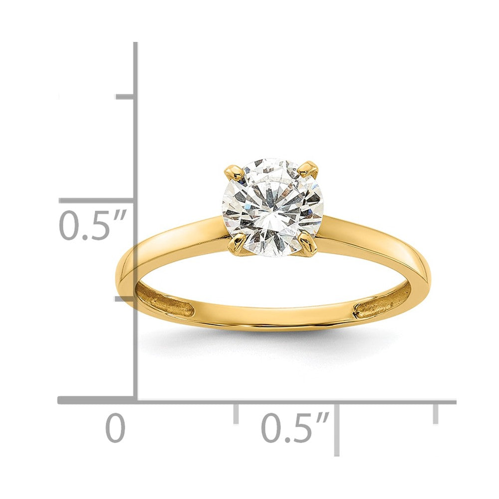 10K Yellow Gold 10K Polished Round Cz Solitaire Ring
