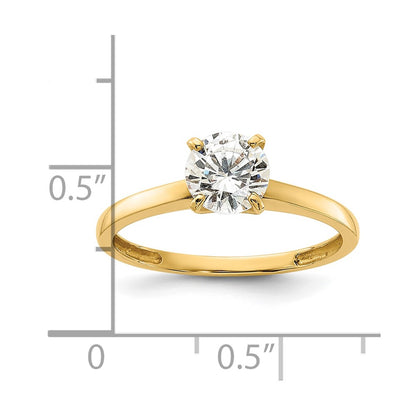 10K Yellow Gold 10K Polished Round Cz Solitaire Ring