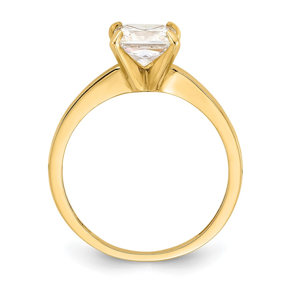 10K Yellow Gold 10K Polished Square Cz Solitaire Ring