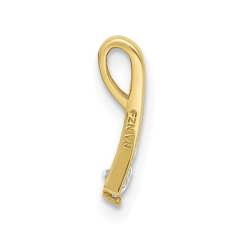 10K Yellow Gold 10K Polished Cz Fancy Chain Slide