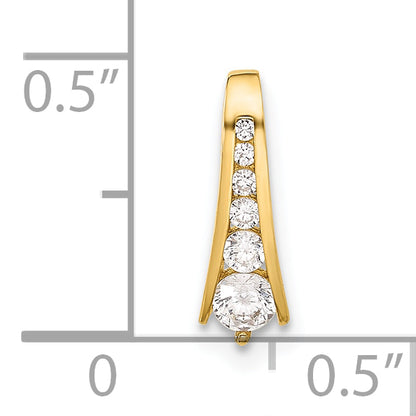 10K Yellow Gold 10K Polished Cz Fancy Chain Slide