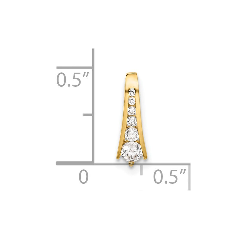 10K Yellow Gold 10K Polished Cz Fancy Chain Slide
