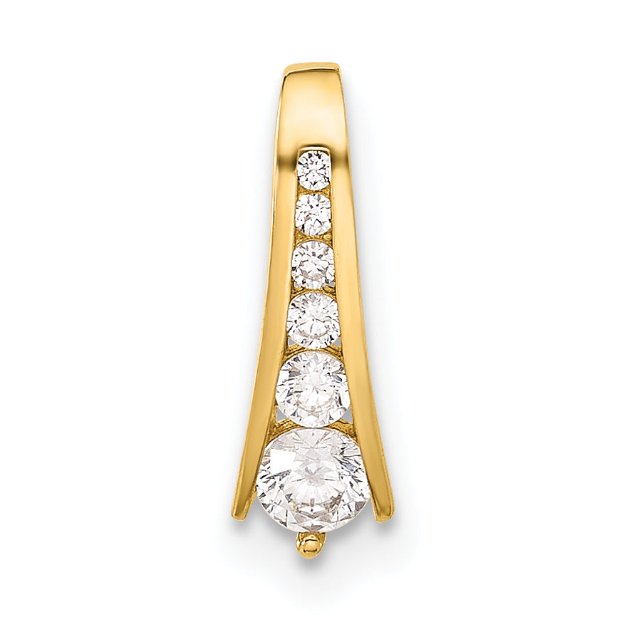 10K Yellow Gold 10K Polished Cz Fancy Chain Slide