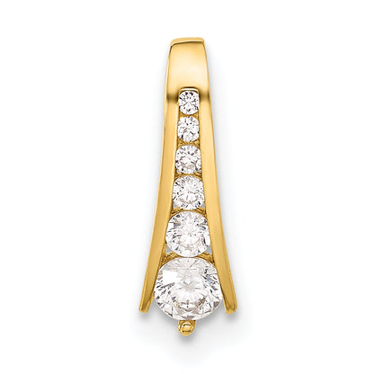 10K Yellow Gold 10K Polished Cz Fancy Chain Slide