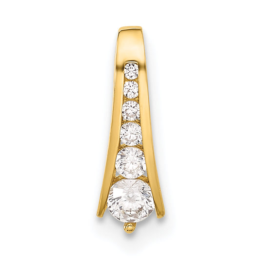 10K Yellow Gold 10K Polished Cz Fancy Chain Slide