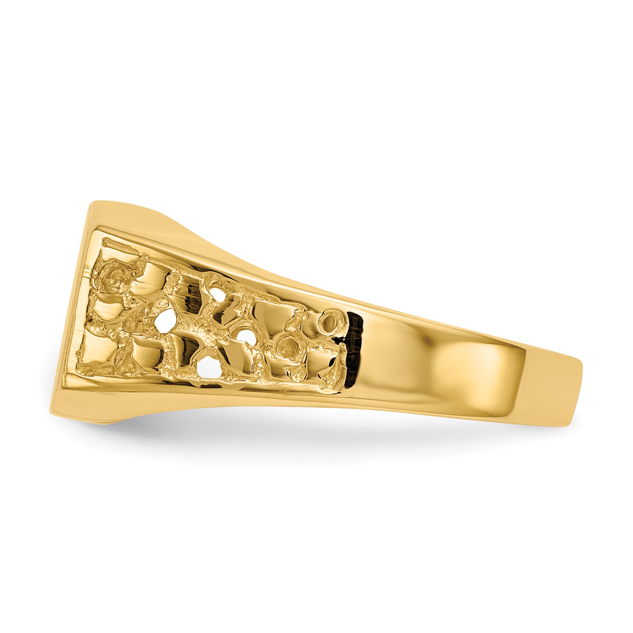 10K Yellow Gold 9.0X10.5mm Open Back Men'S Signet Ring