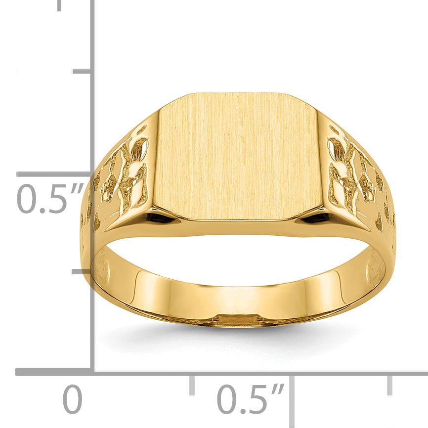 10K Yellow Gold 9.0X10.5mm Open Back Men'S Signet Ring