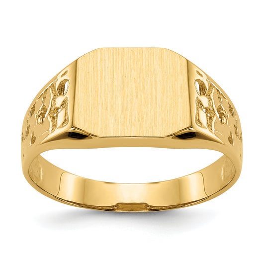 10K Yellow Gold 9.0X10.5mm Open Back Men'S Signet Ring