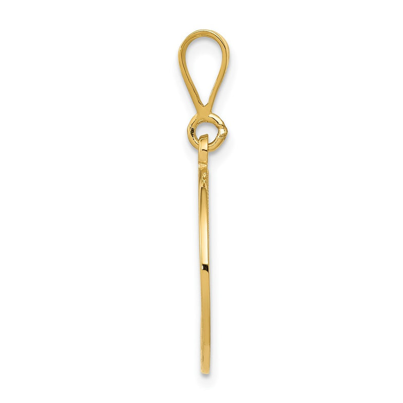 10K Yellow Gold Polished And Textured Masonic Symbol Pendant