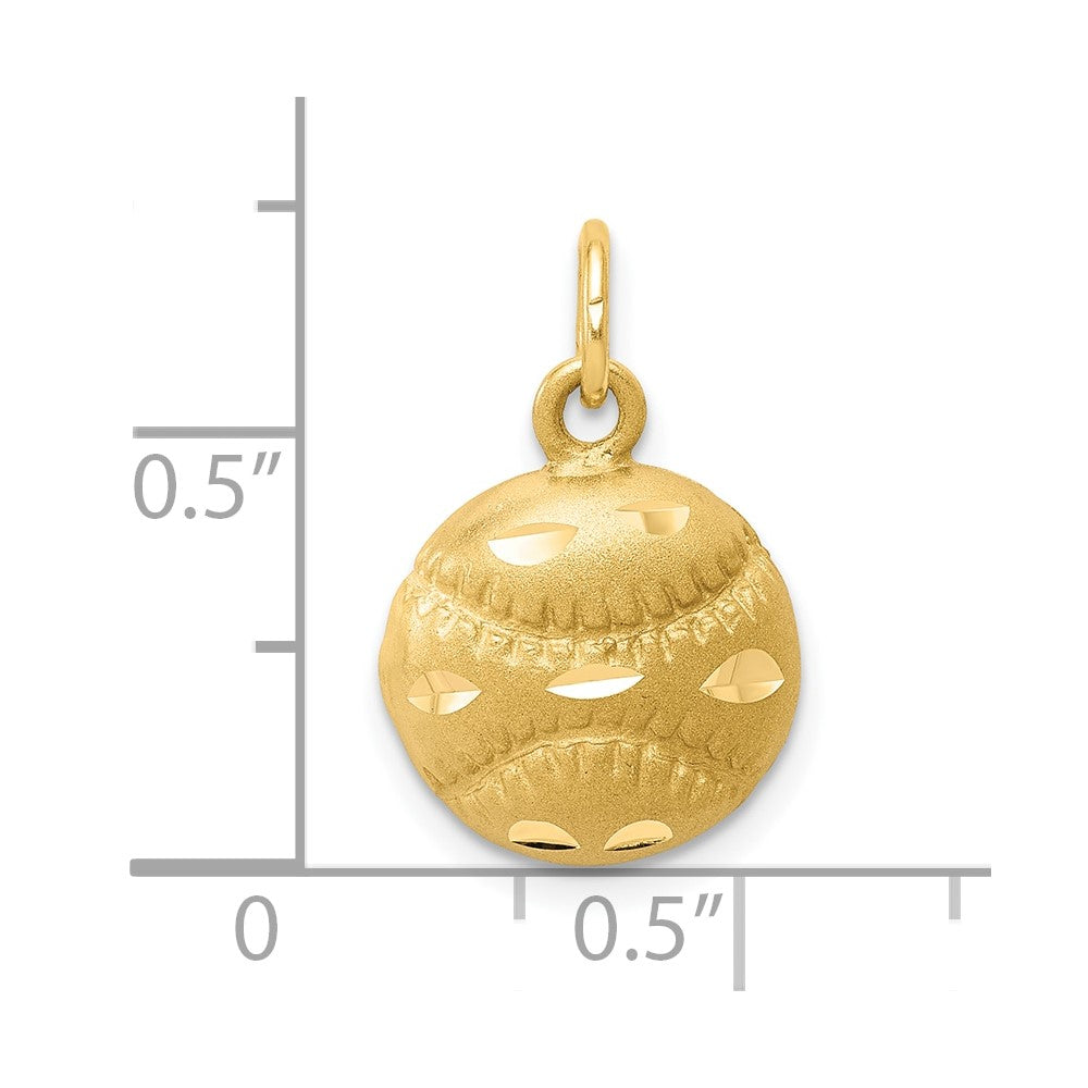 10k Yellow Gold Baseball Charm