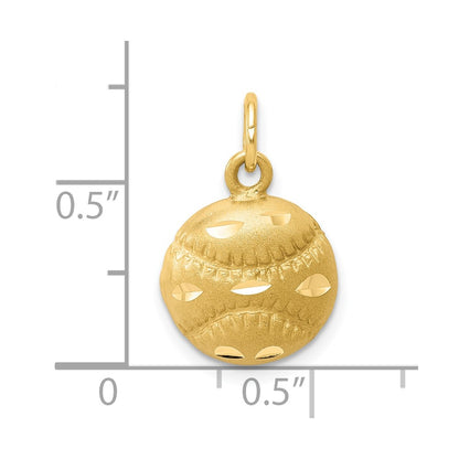 10k Yellow Gold Baseball Charm