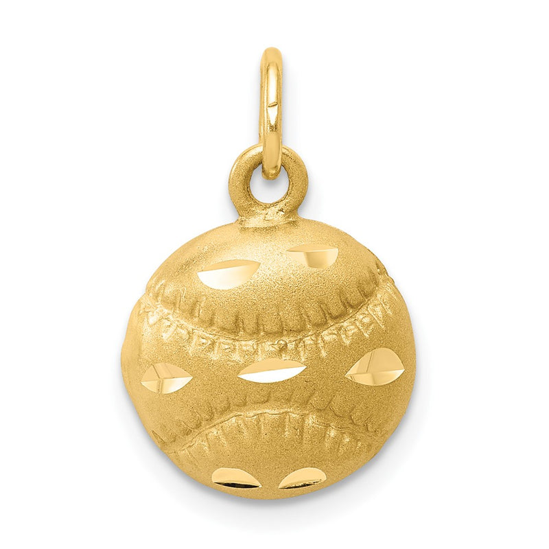 10k Yellow Gold Baseball Charm