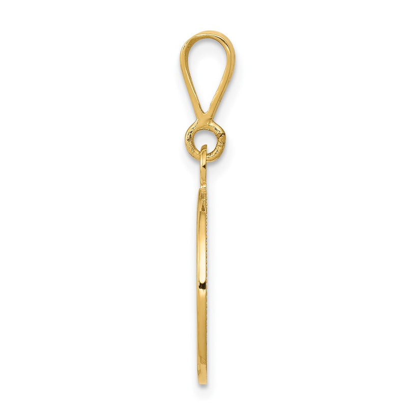 10K Yellow Gold Polished & Satin Raphael Angel Pendant
