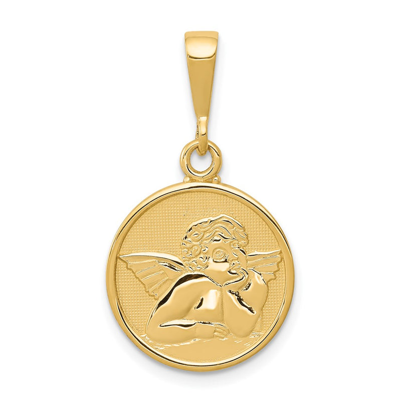 10K Yellow Gold Polished & Satin Raphael Angel Pendant