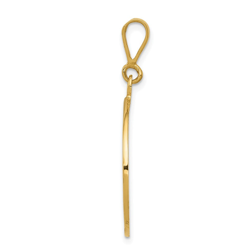 10K Yellow Gold Polished & Satin Angel Pendant