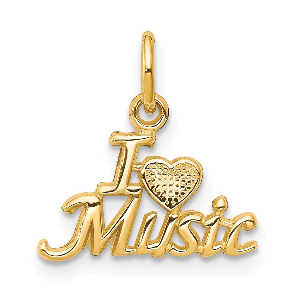 10k Yellow Gold I LOVE MUSIC Charm