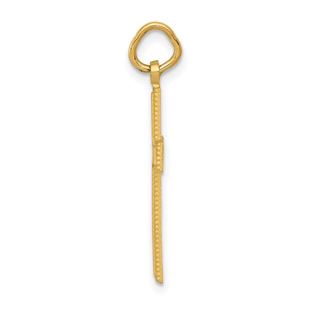 10K Yellow Gold Diamond-Cut Cross Pendant